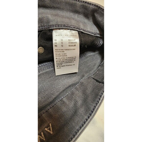 American Eagle Outfitters Next Level Stretch Skinny Jeans 12 Regular Gray Cute - Picture 6 of 12